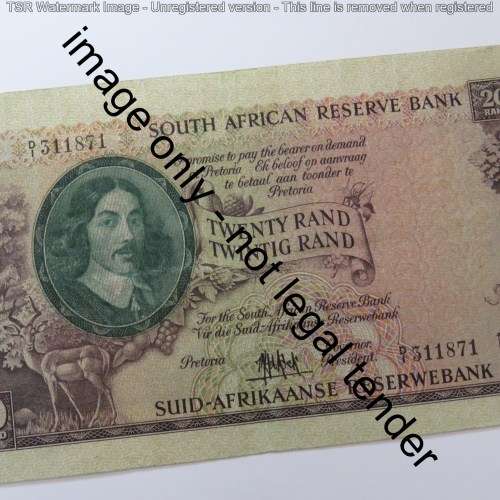 MH de Kock 4th issue R20 banknote EF with fold creases
