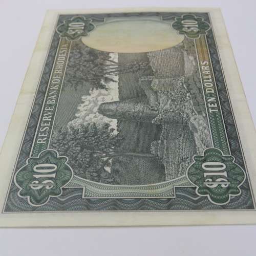 Reserve Bank of Rhodesia Ten Dollars 1 March 1976 AU+ with light creasing
