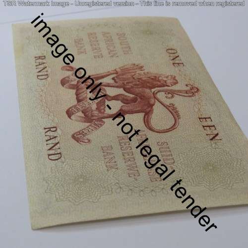 Rissik First Issue R1 banknote - Uncirculated with paper clip crease
