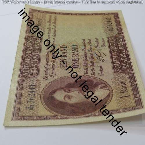 Rissik First Issue R1 banknote - Uncirculated with paper clip crease