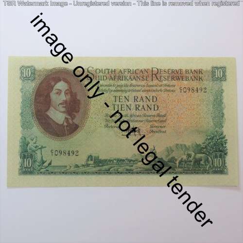 MH de Kock 4th Issue R10 banknote uncirculated with single fold mark