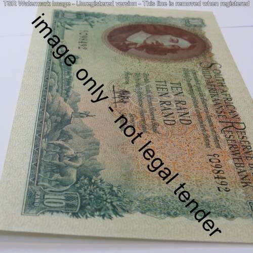 MH de Kock 4th Issue R10 banknote uncirculated with single fold mark