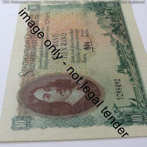 MH de Kock 4th Issue R10 banknote uncirculated with single fold mark
