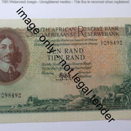 MH de Kock 4th Issue R10 banknote uncirculated with single fold mark