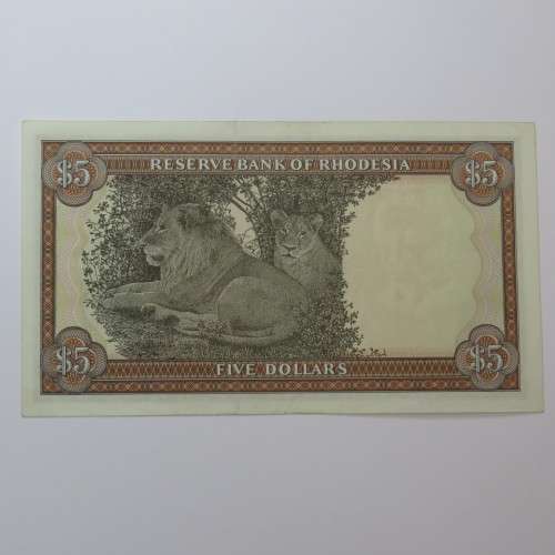 Reserve Bank of Rhodesia Five Dollars 1 March 1976 - Uncirculated