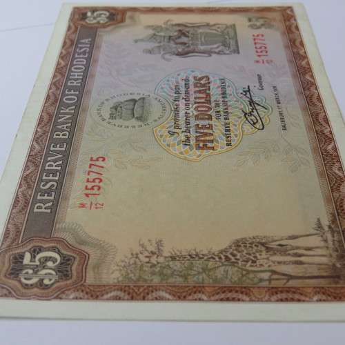 Reserve Bank of Rhodesia Five Dollars 1 March 1976 - Uncirculated