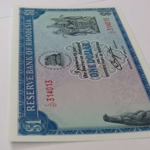 Reserve Bank of Rhodesia One Dollar 18 April 1978 Crisp Uncirculated