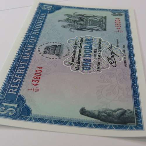 Reserve Bank of Rhodesia One dollar 18 April 1978 Crisp uncirculated