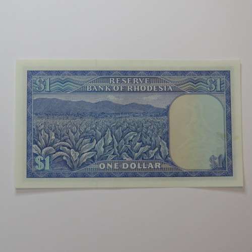 Reserve Bank of Rhodesia One Dollar 2 August 1979 uncirculated with single fold crease