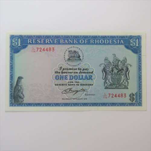 Reserve Bank of Rhodesia One dollar 2 August 1979 uncirculated
