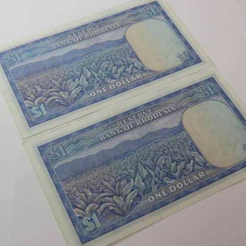 Reserve Bank of Rhodesia One dollar 15 October 1974 Lot of 4 banknotes uncirculated