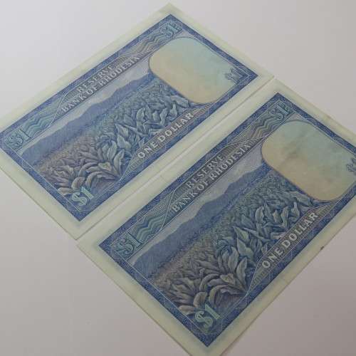 Reserve Bank of Rhodesia One dollar 15 October 1974 Lot of 4 banknotes uncirculated