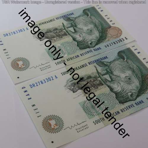 Mboweni First Issue lot of 4 uncirculated R10 banknotes