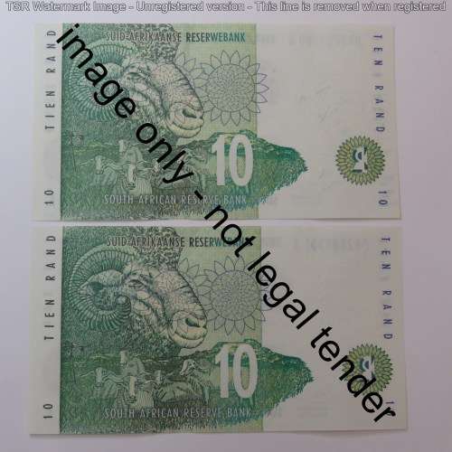 Mboweni First Issue lot of 4 uncirculated R10 banknotes