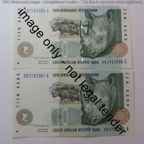 Mboweni First Issue lot of 4 uncirculated R10 banknotes