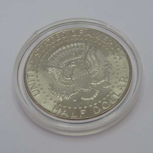 Colorized JFK half dollar with certificate