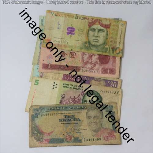 Lot of 10 old world banknotes