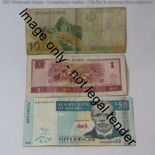 Lot of 10 old world banknotes