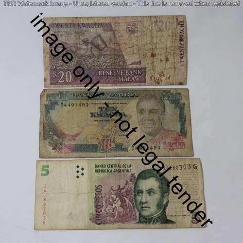 Lot of 10 old world banknotes