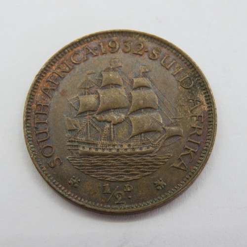South Africa 1932 half penny - AU+