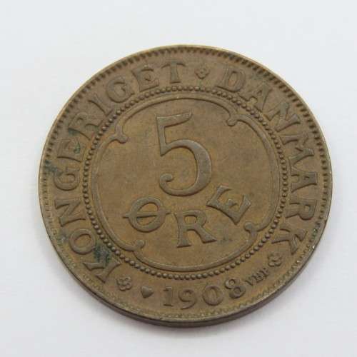Denmark 1908 Bronze 5 ORE - XF