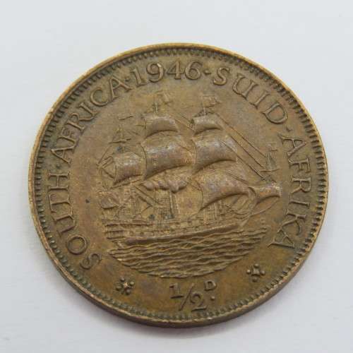 South Africa 1946 half penny - AU+