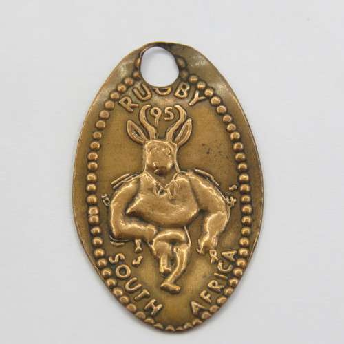 Rugby 1995 South Africa world cup elongated penny - scarce