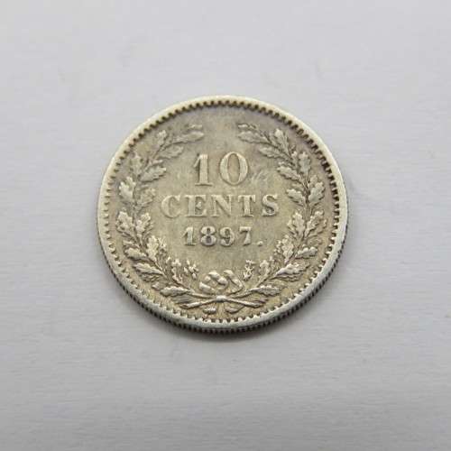 Netherlands 1897 Silver 10 cents