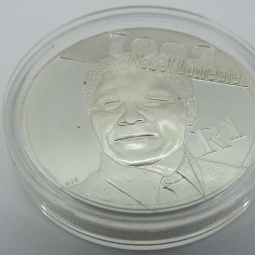 South Africa 2007 De Klerk and Mandela R1 silver coins in original capsules untouched