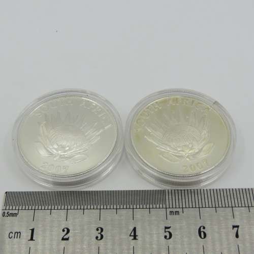 South Africa 2007 De Klerk and Mandela R1 silver coins in original capsules untouched