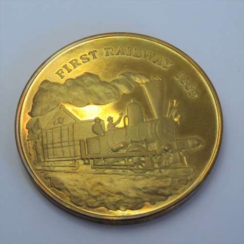 Sterling silver medallion First Railway South Africa 1859