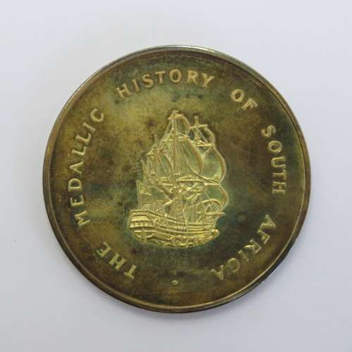 Sterling silver medallion Van Riebeeck lands in the Cape 1652