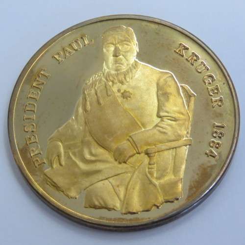 Sterling silver medallion President Paul Kruger 1884
