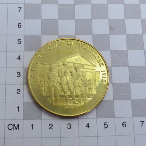 Sterling silver medallion SA Forces Capture Windhoek 1915