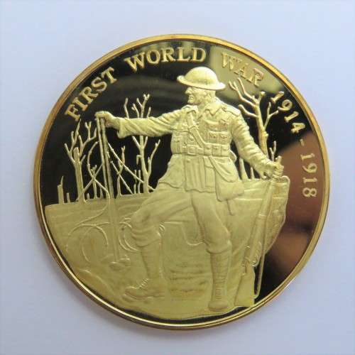 Sterling silver medallion - First World War 1914-1918