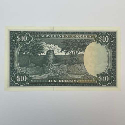Reserve Bank of Rhodesia Ten Dollars 19 November 1975 uncirculated and top quality
