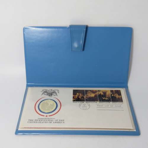 The American Bicentennial Medallia First day cover with silver Independence day coin