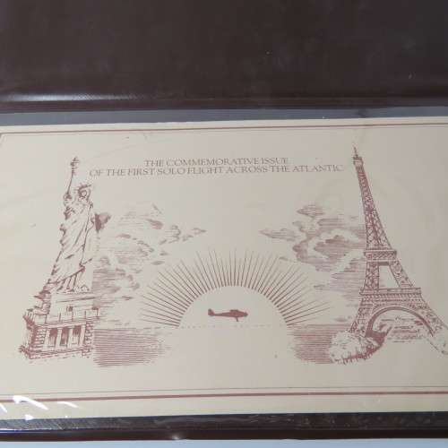 First solo flight across Atlantic - Charles Lindberg - First day cover 1972 plus silver Hallmark coi