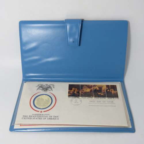 The American Bicentennial Medallic First day cover with silver Independence day coin