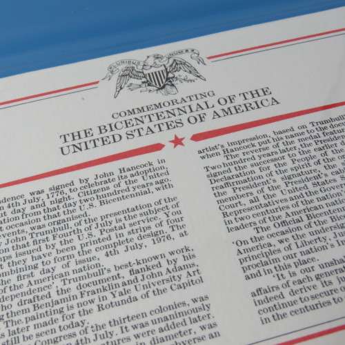 The American Bicentennial Medallic First day cover with silver Independence day coin