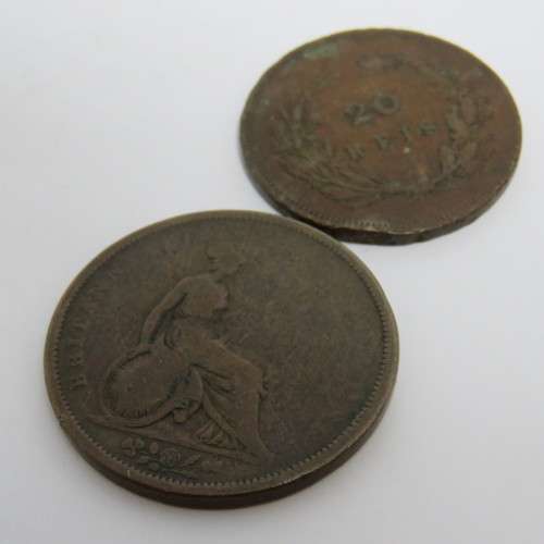 Lot of 5 copper coins from the 1800`s