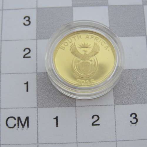 2015 RSA South African 1/10th Reptiles series Proof Gold R1 coin - The Nile Crocodile in box with CO