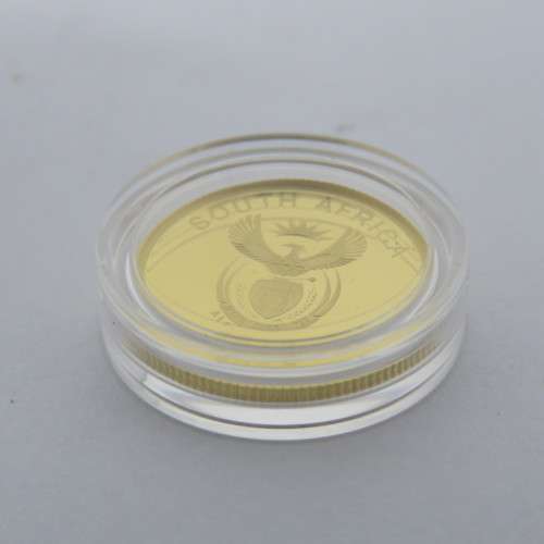 2015 RSA South African 1/10th Reptiles series Proof Gold R1 coin - The Nile Crocodile in box with CO
