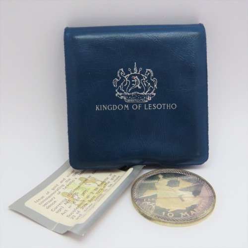 Lesotho proof silver 10 Maloti in original holder