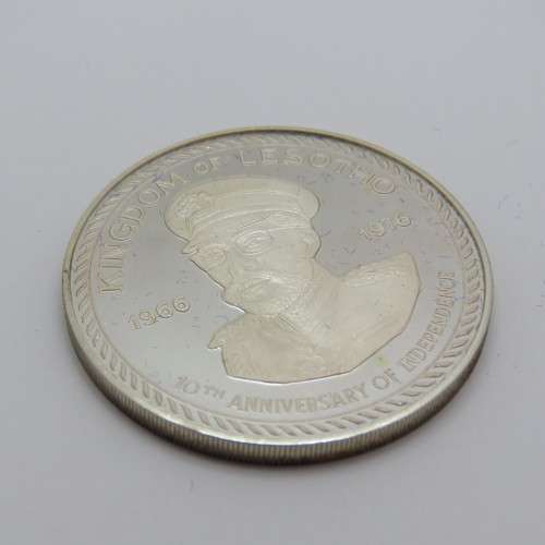 Lesotho proof silver 10 Maloti in original holder