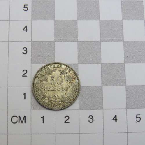1877 Germany Deutsches Reich 1877 silver 50 pfennig proof