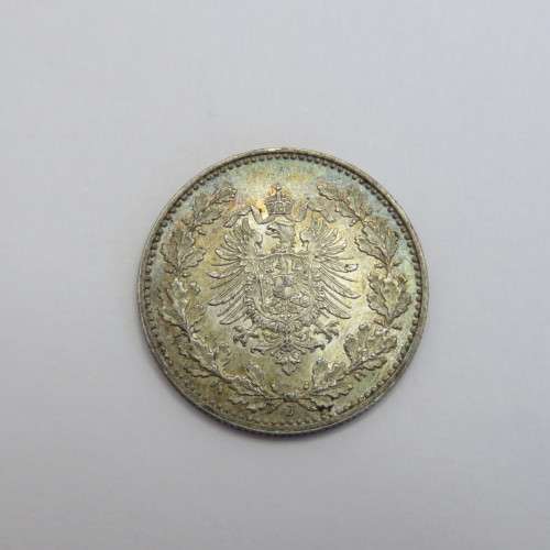 1877 Germany Deutsches Reich 1877 silver 50 pfennig proof