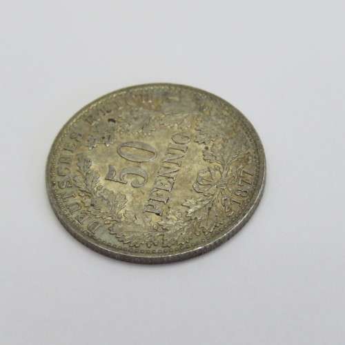 1877 Germany Deutsches Reich 1877 silver 50 pfennig proof
