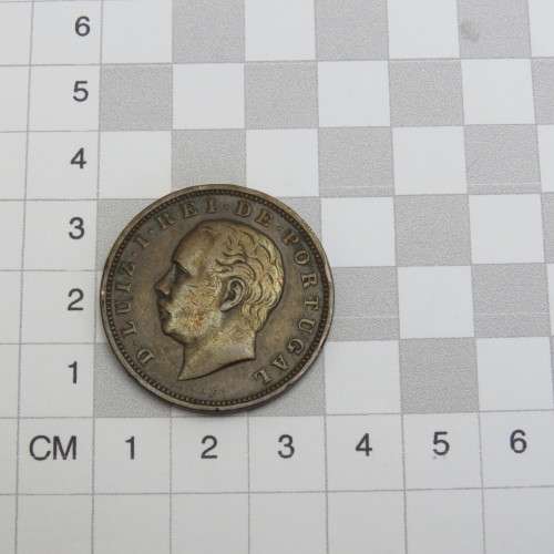 1884 Portugal copper 20 reis - VF