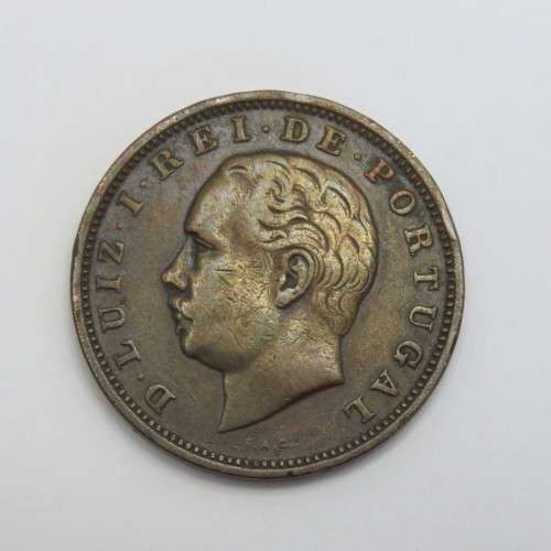 1884 Portugal copper 20 reis - VF